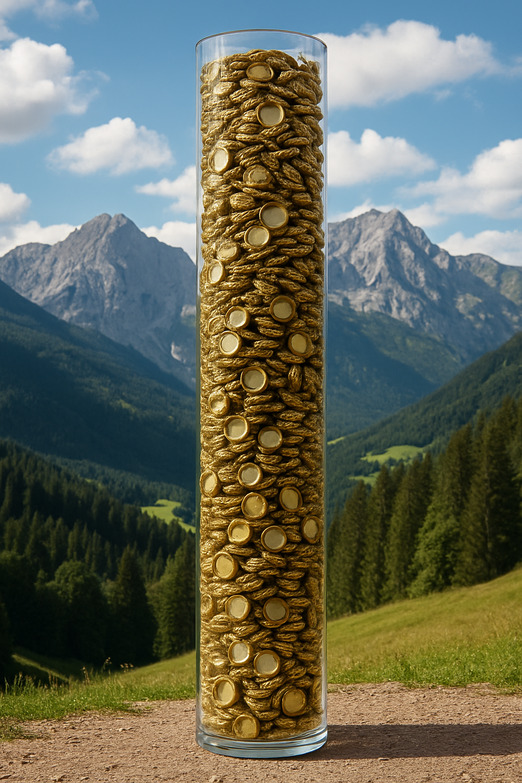 Säule voller Kronkorken